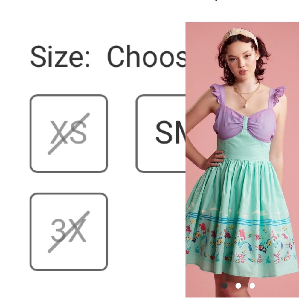 Hot topic her universe Ariel little mermaid dress xs nwt Disney Dress sold out
